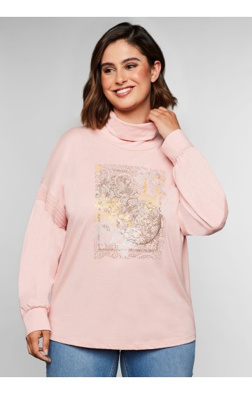 Sheego trikotažo palaidinė paaukštinta apykakle