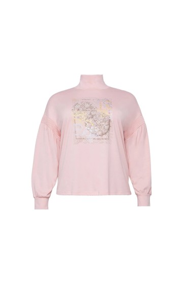 Sheego trikotažo palaidinė paaukštinta apykakle