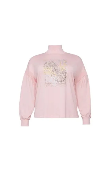 Sheego trikotažo palaidinė paaukštinta apykakle