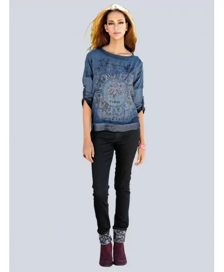 Tamsiai mėlyni ALBA MODA džinsai