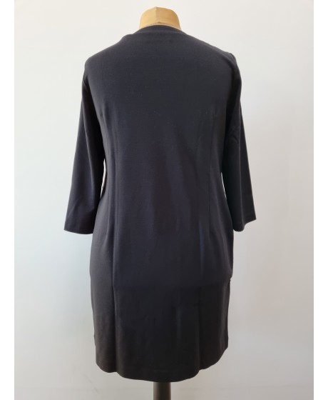 AMY VERMONT džersio suknelė su kišenėm ir odos imitacijos