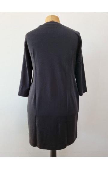 AMY VERMONT džersio suknelė su kišenėm ir odos imitacijos