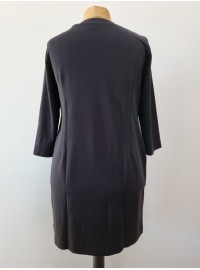 AMY VERMONT džersio suknelė su kišenėm ir odos imitacijos