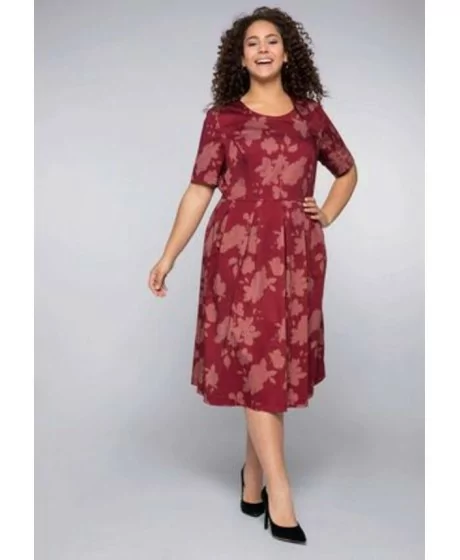 Sheego medvilnės suknelė su kūną formuojančiu apatiniu