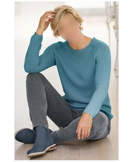 Plonos medvilnės mišinio megztinis Bianca