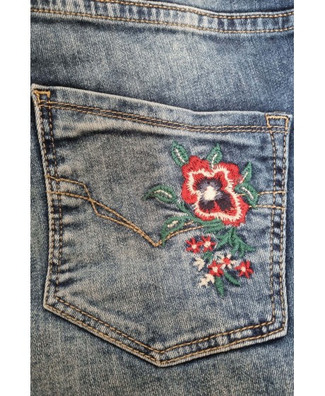 H.I.S. džinsai su siuvinėta kišenes ir aukštesniu liemeniu