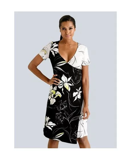 Alba Moda trikotažinė suknelė su asimetriniu elementu